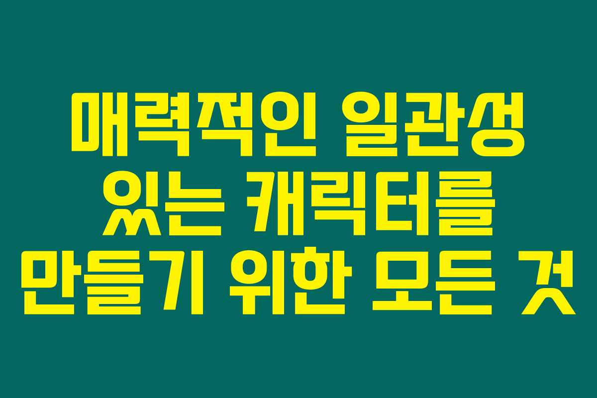 매력적인 일관성 있는 캐릭터를 만들기 위한 모든 것 매력적인 일관성 있는 캐릭터를 만들기 위한 모든 것