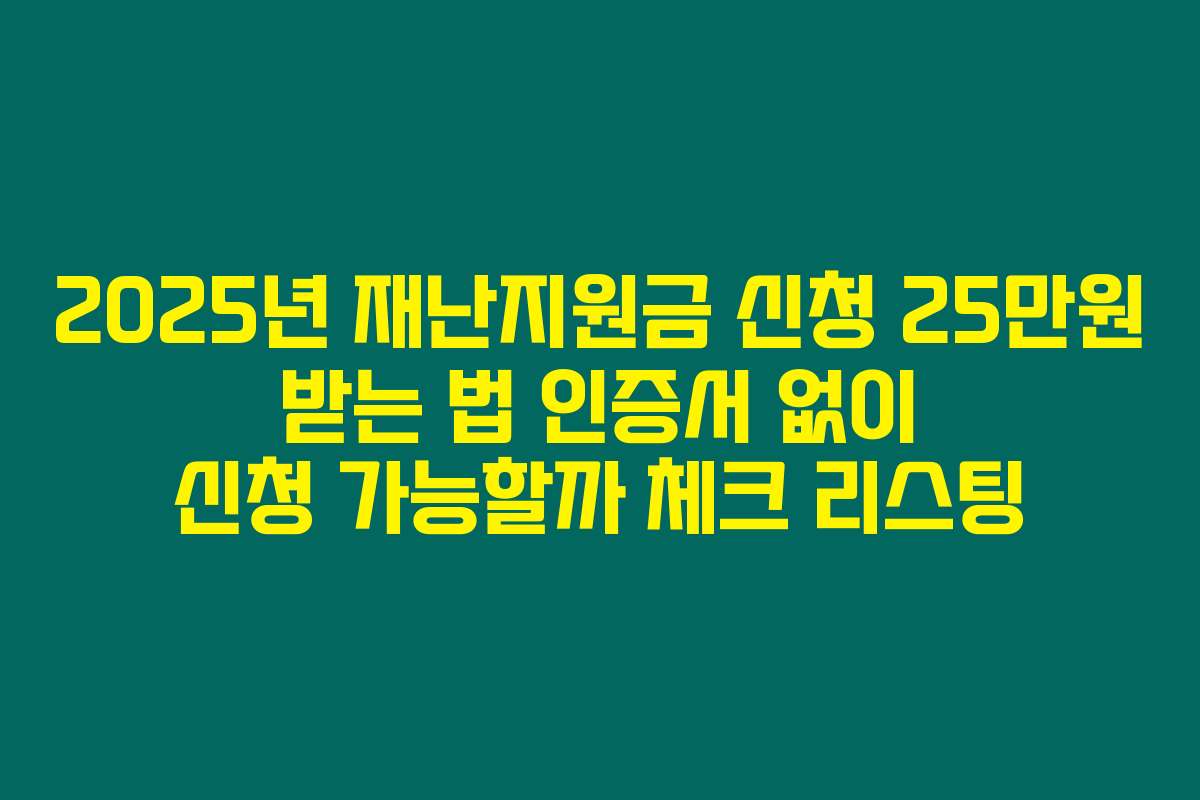 2025년 재난지원금 신청 25만원 받는 법 인증서 없이 신청 가능할까 체크 리스팅