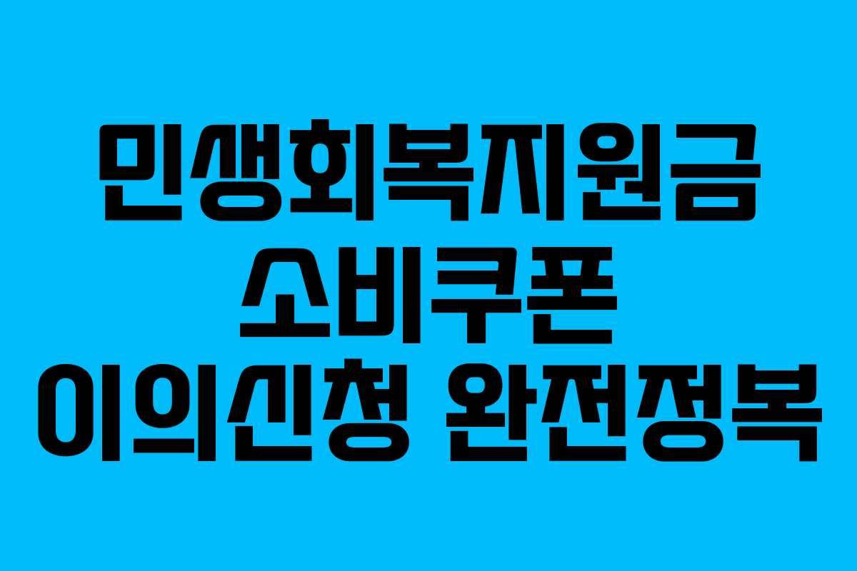 민생회복지원금 소비쿠폰 이의신청 완전정복 민생회복지원금 소비쿠폰 이의신청 완전정복
