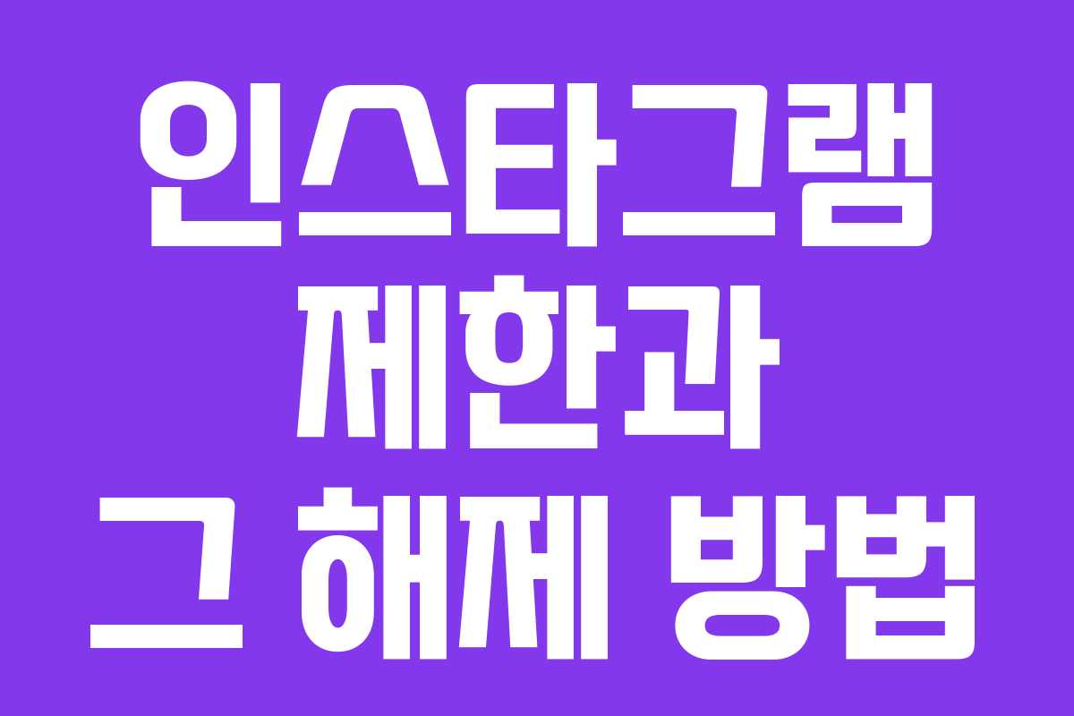 인스타그램 제한과 그 해제 방법