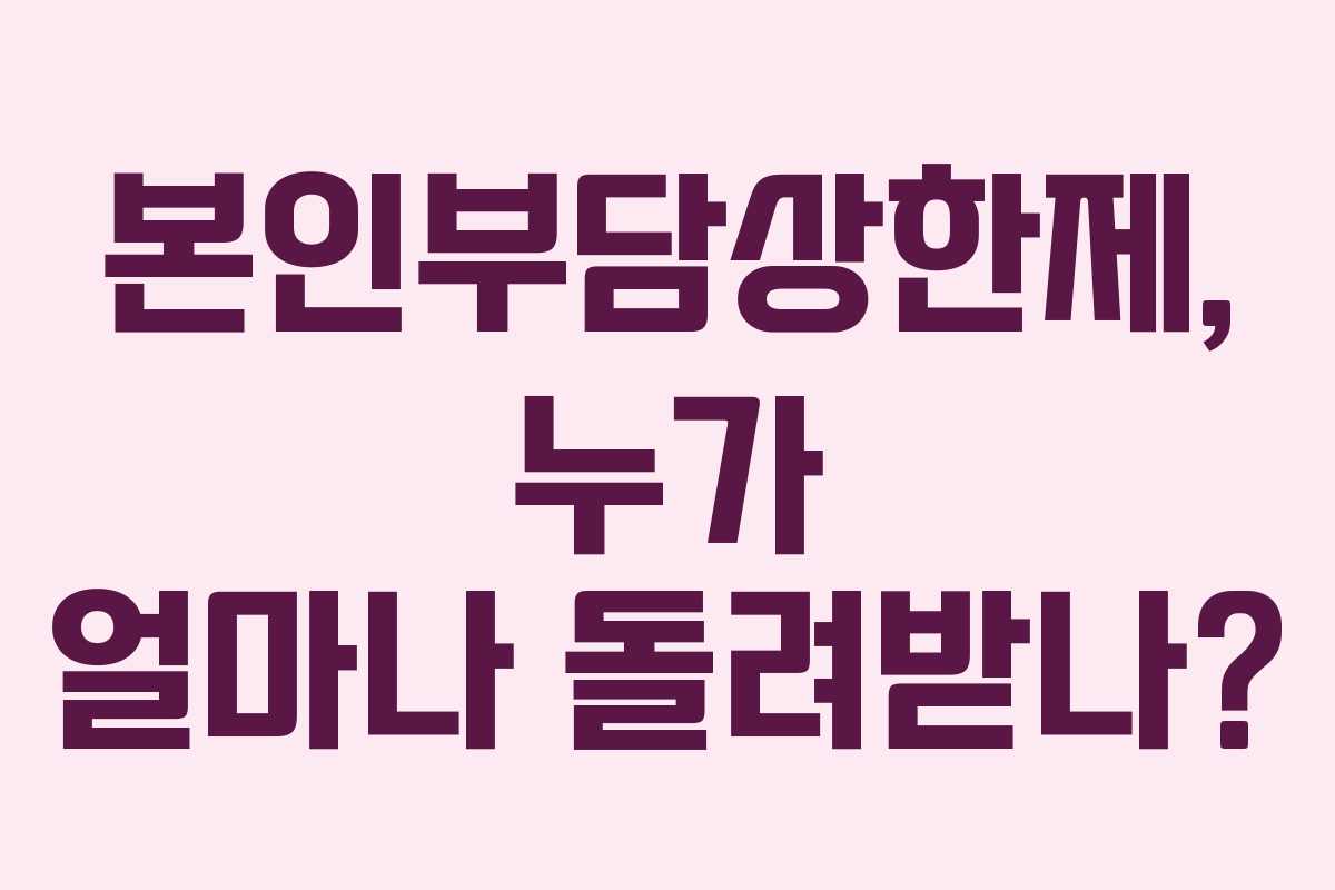 본인부담상한제, 누가 얼마나 돌려받나?