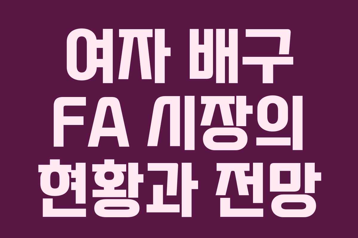 여자 배구 FA 시장의 현황과 전망