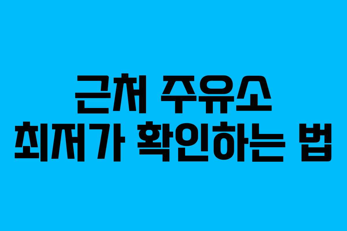 근처 주유소 최저가 확인하는 법