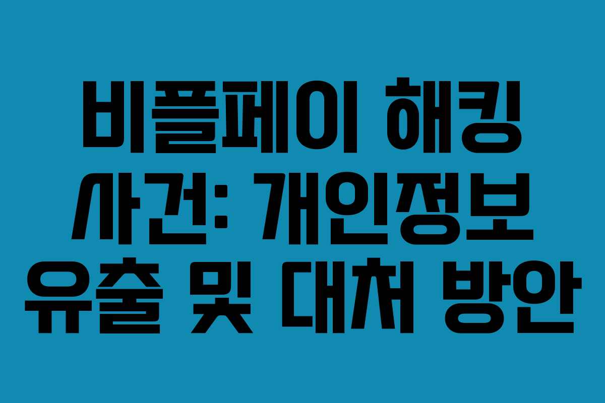 비플페이 해킹 사건: 개인정보 유출 및 대처 방안