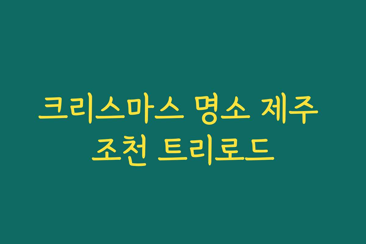 크리스마스 명소 제주 조천 트리로드