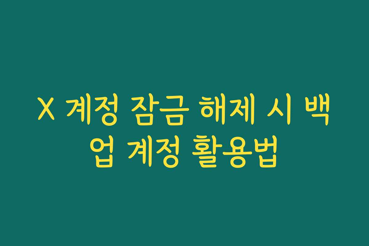X 계정 잠금 해제 시 백업 계정 활용법