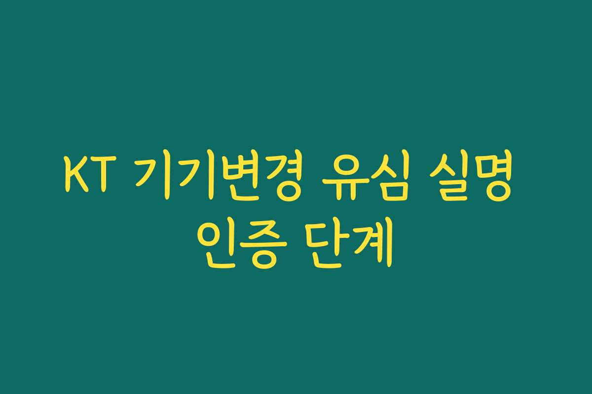 KT 기기변경 유심 실명 인증 단계