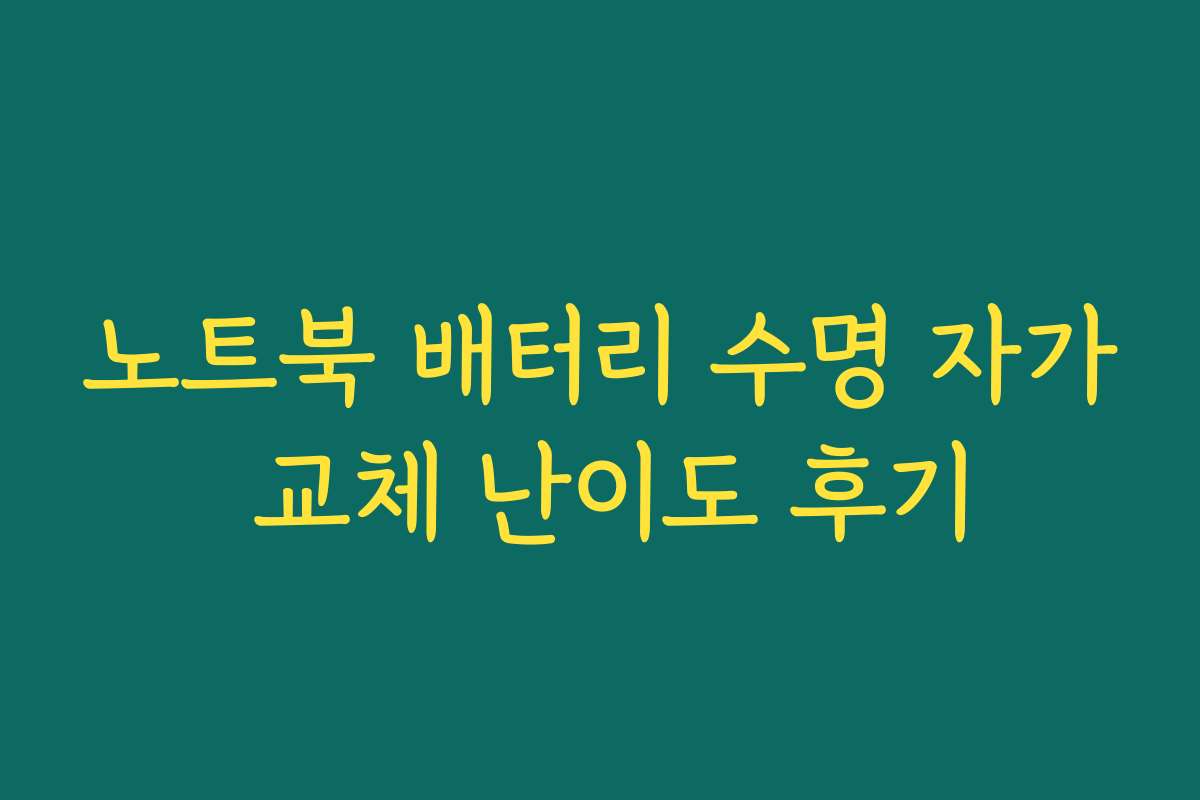 노트북 배터리 수명 자가 교체 난이도 후기