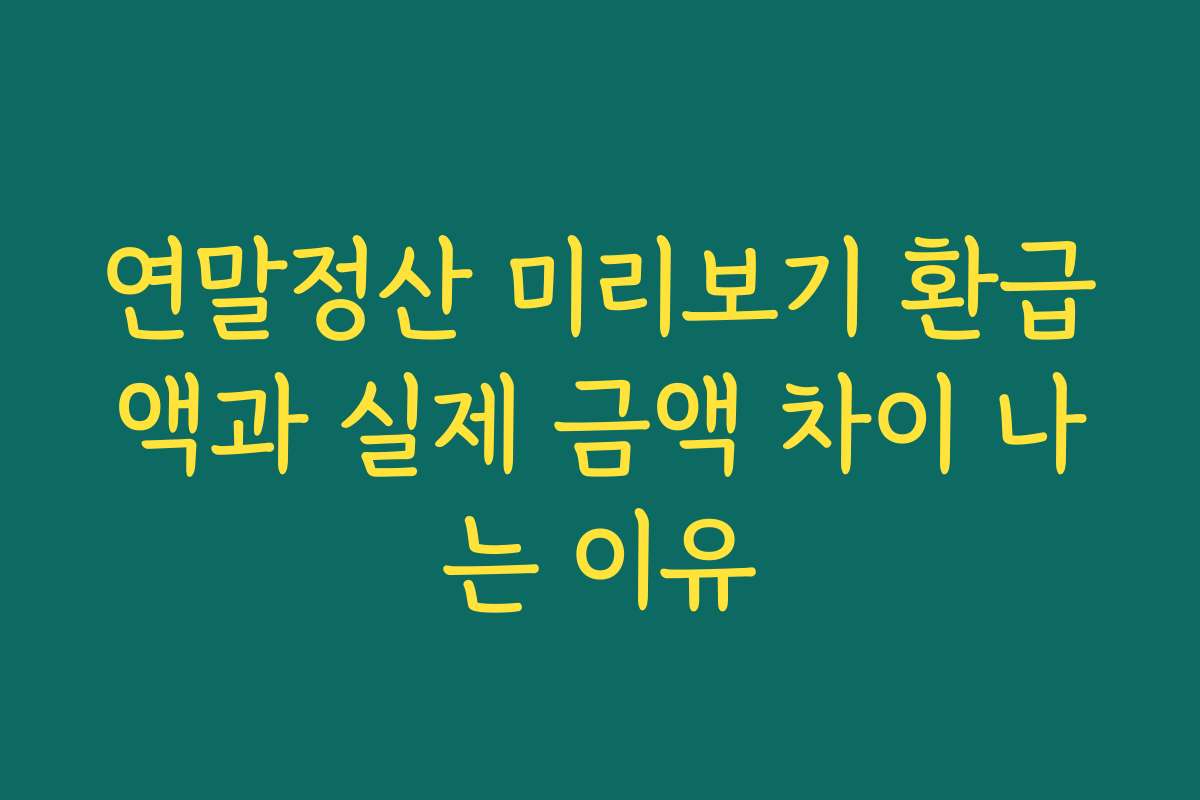 연말정산 미리보기 환급액과 실제 금액 차이 나는 이유