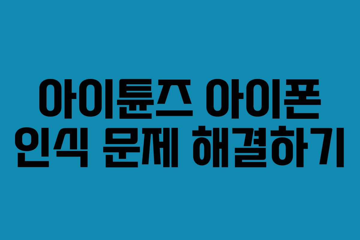 아이튠즈 아이폰 인식 문제 해결하기