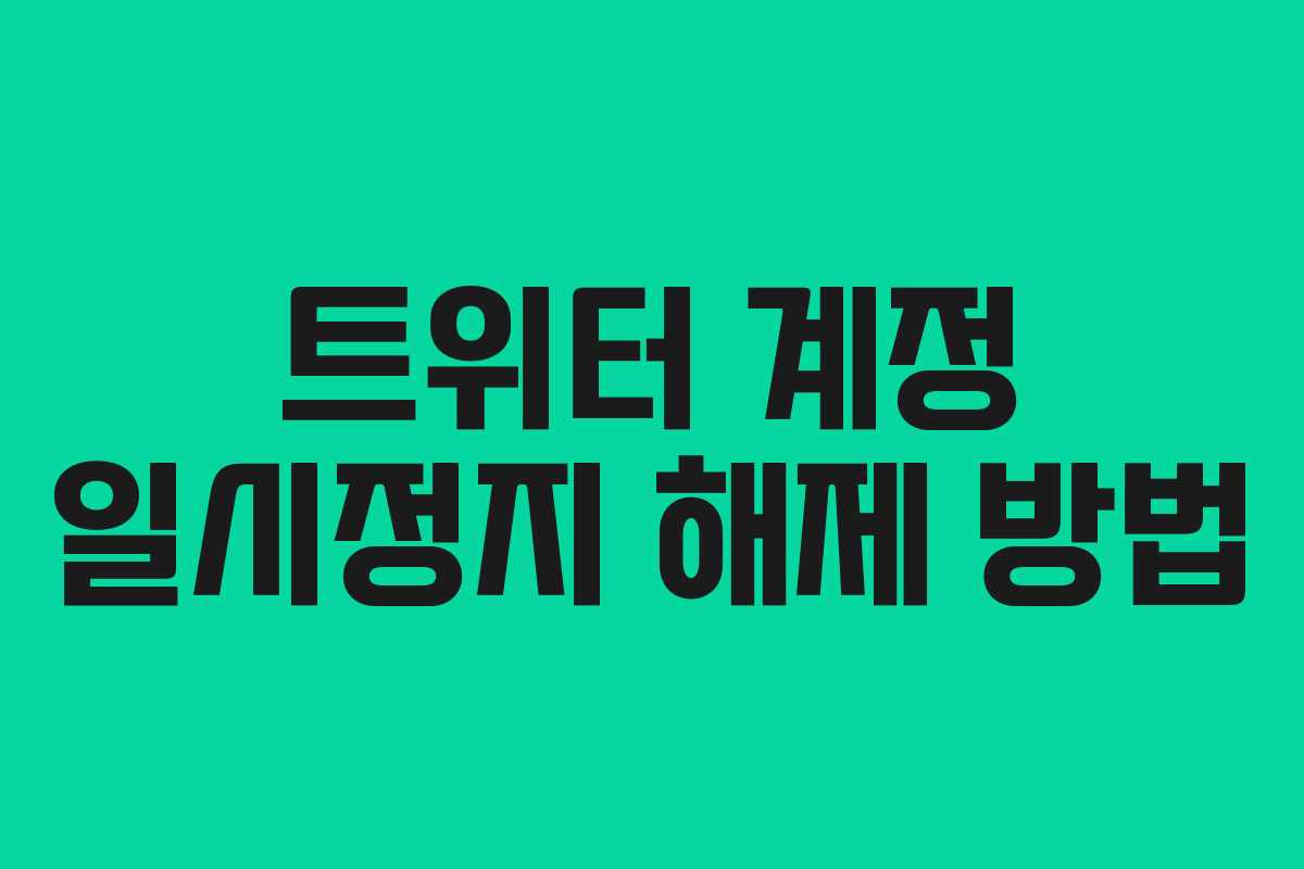 트위터 계정 일시정지 해제 방법