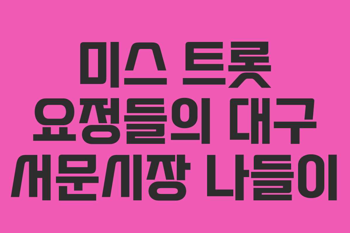 미스 트롯 요정들의 대구 서문시장 나들이