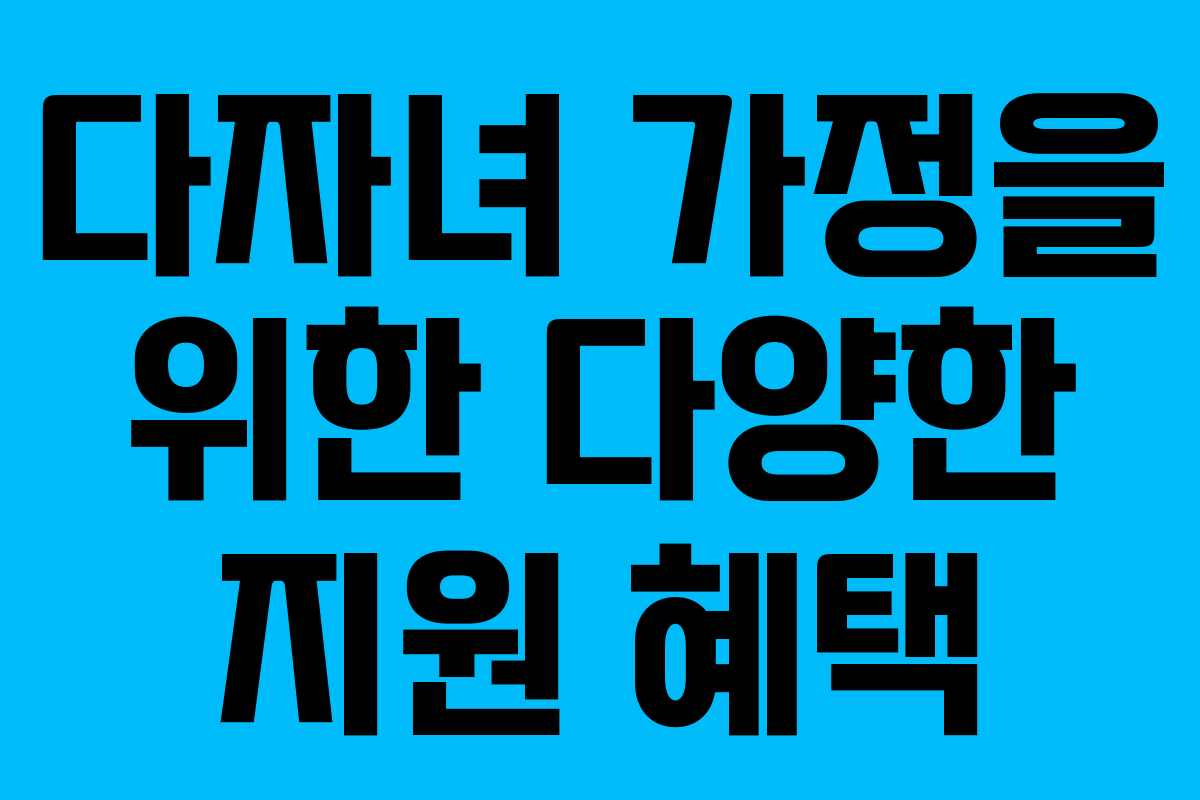 다자녀 가정을 위한 다양한 지원 혜택 다자녀 가정을 위한 다양한 지원 혜택