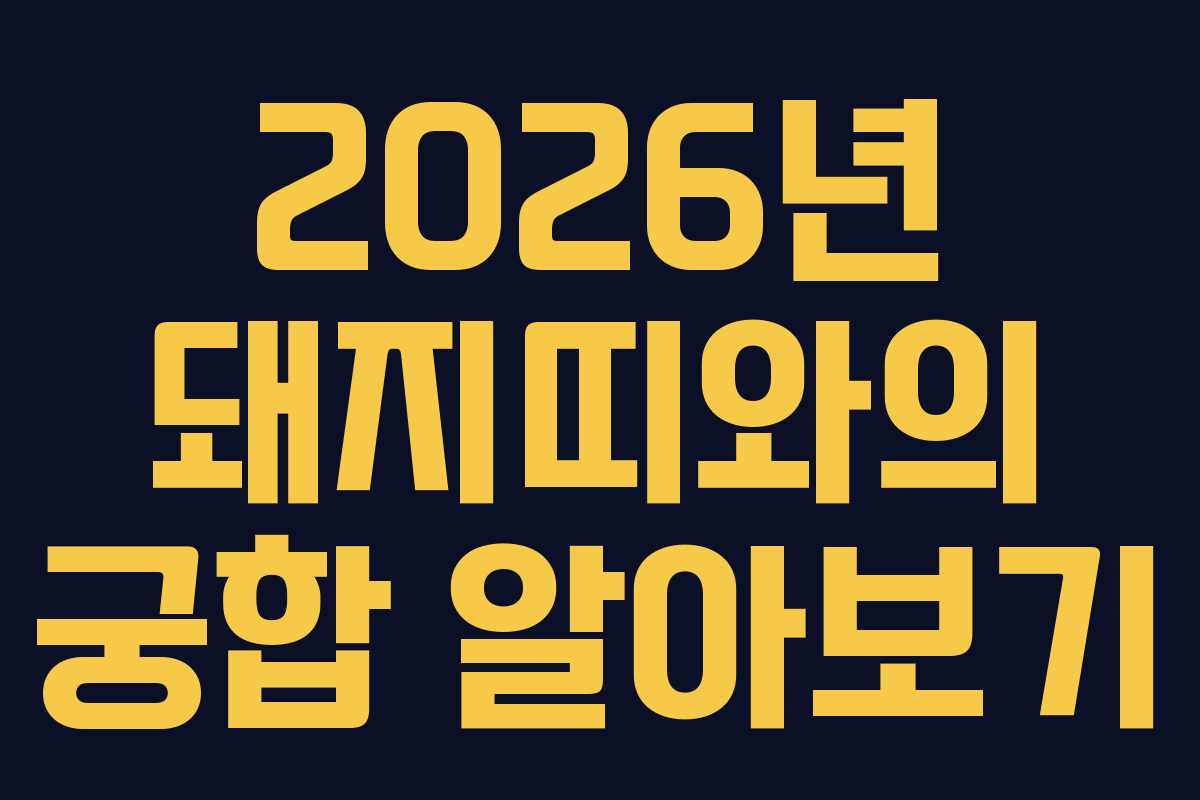 2026년 돼지띠와의 궁합 알아보기