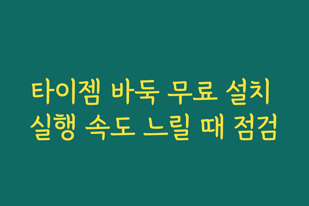 타이젬 바둑 무료 설치 실행 속도 느릴 때 점검