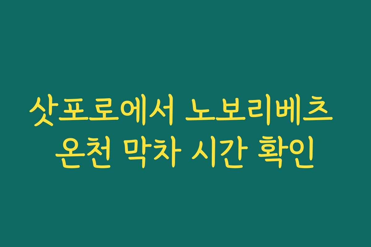 삿포로에서 노보리베츠 온천 막차 시간 확인