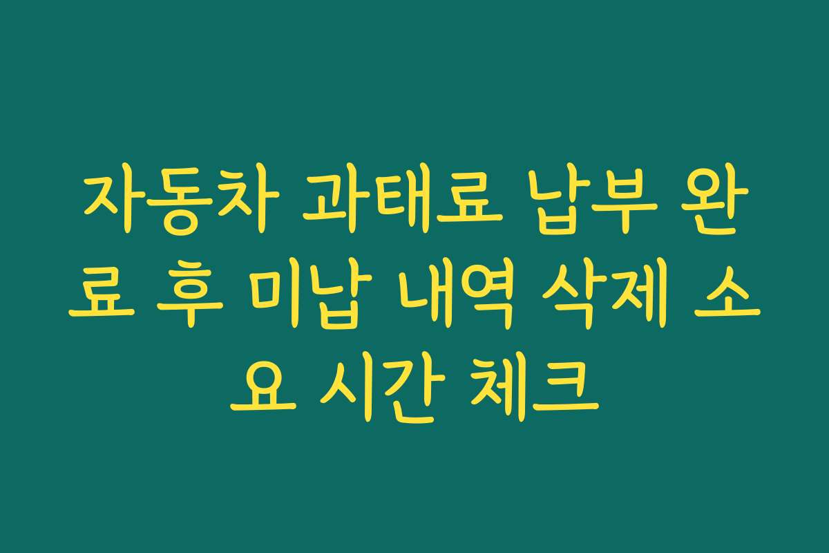 자동차 과태료 납부 완료 후 미납 내역 삭제 소요 시간 체크