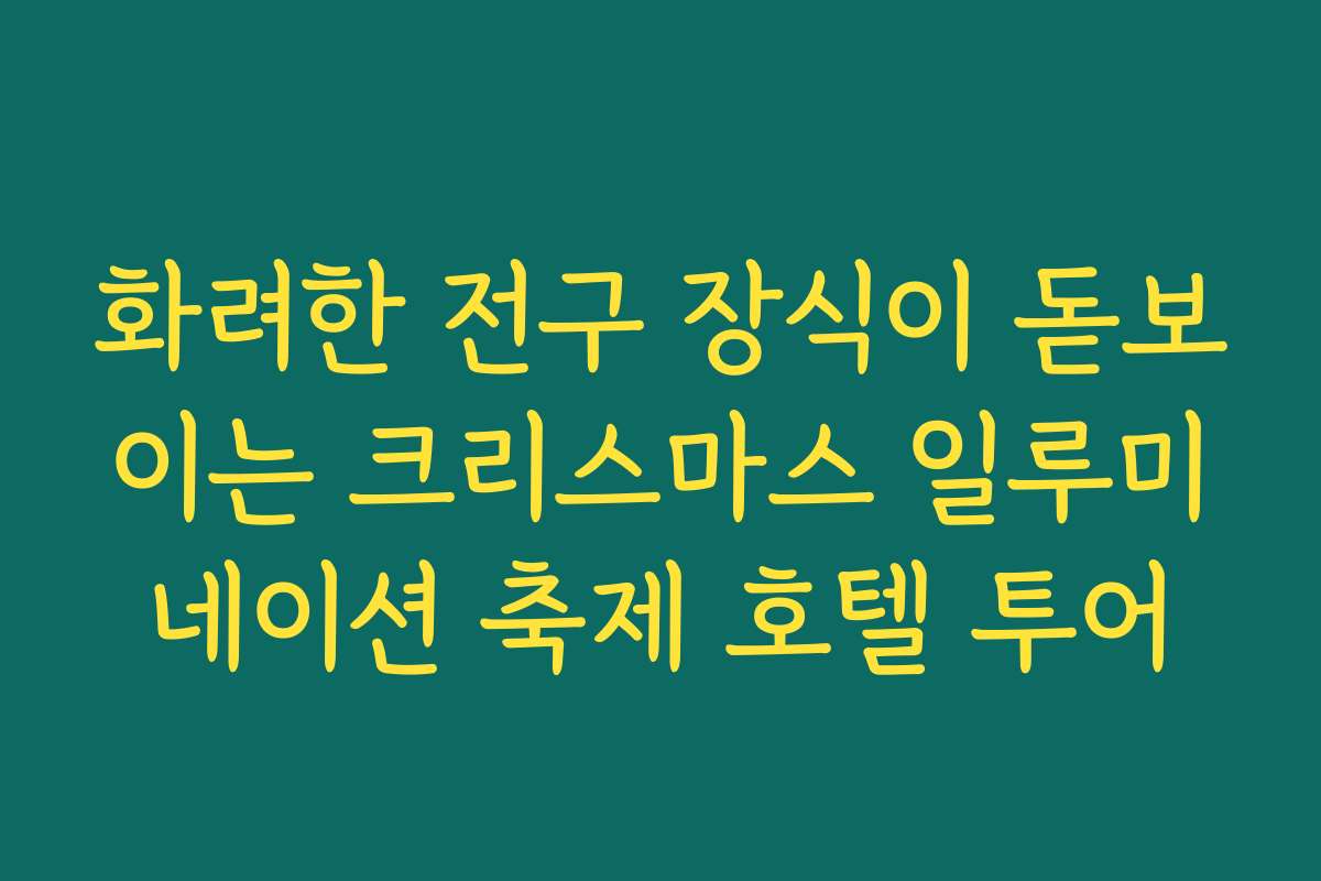 화려한 전구 장식이 돋보이는 크리스마스 일루미네이션 축제 호텔 투어