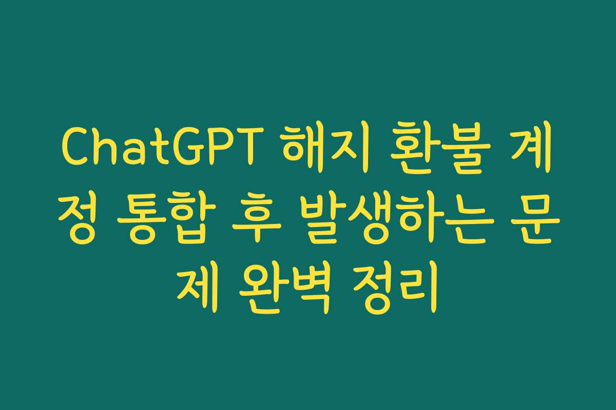 ChatGPT 해지 환불 계정 통합 후 발생하는 문제 완벽 정리