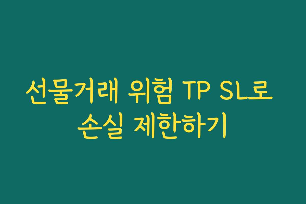 선물거래 위험 TP SL로 손실 제한하기