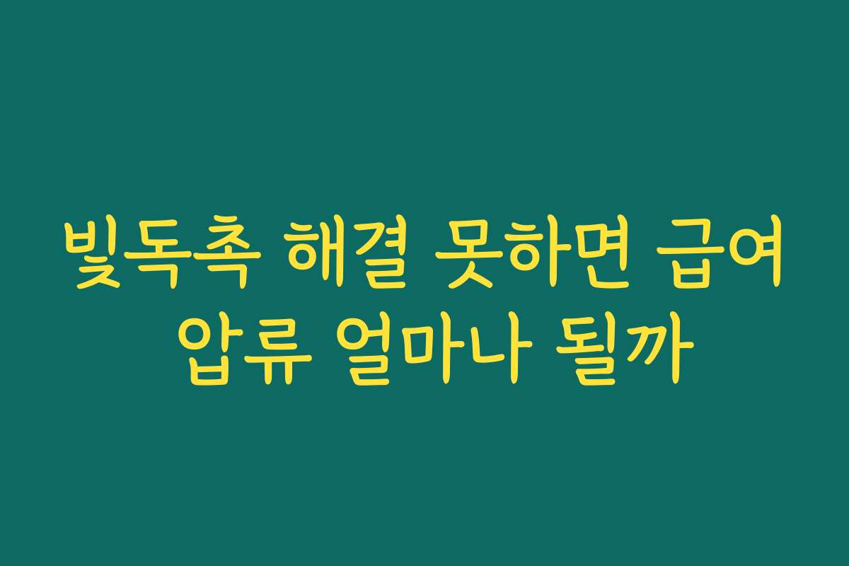 빛독촉 해결 못하면 급여 압류 얼마나 될까