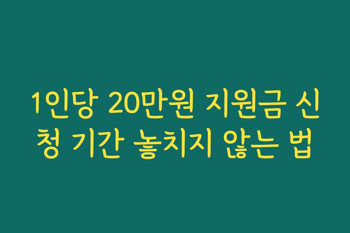 1인당 20만원 지원금 신청 기간 놓치지 않는 법 1인당 20만원 지원금 신청 기간 놓치지 않는 법