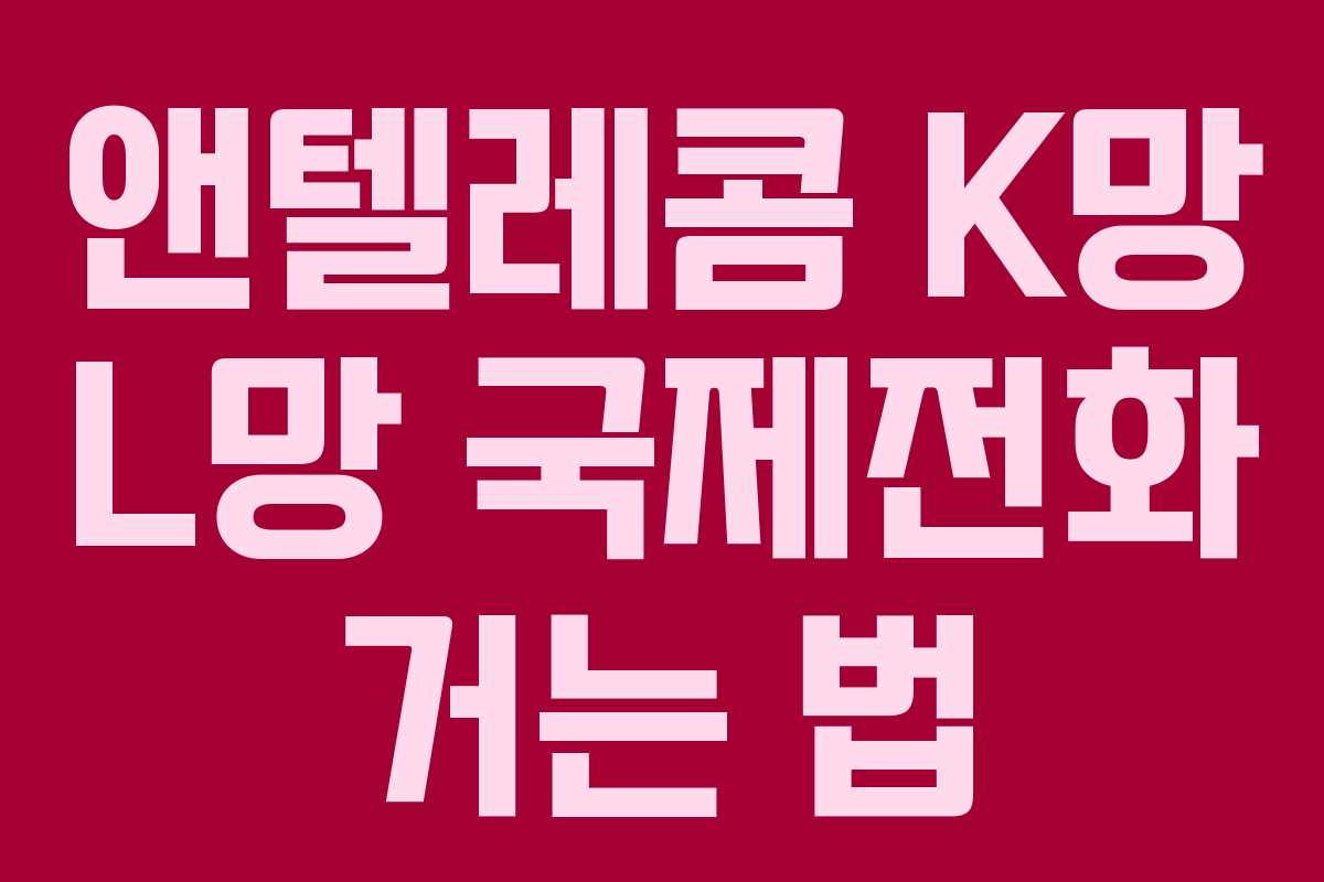 앤텔레콤 K망 L망 국제전화 거는 법