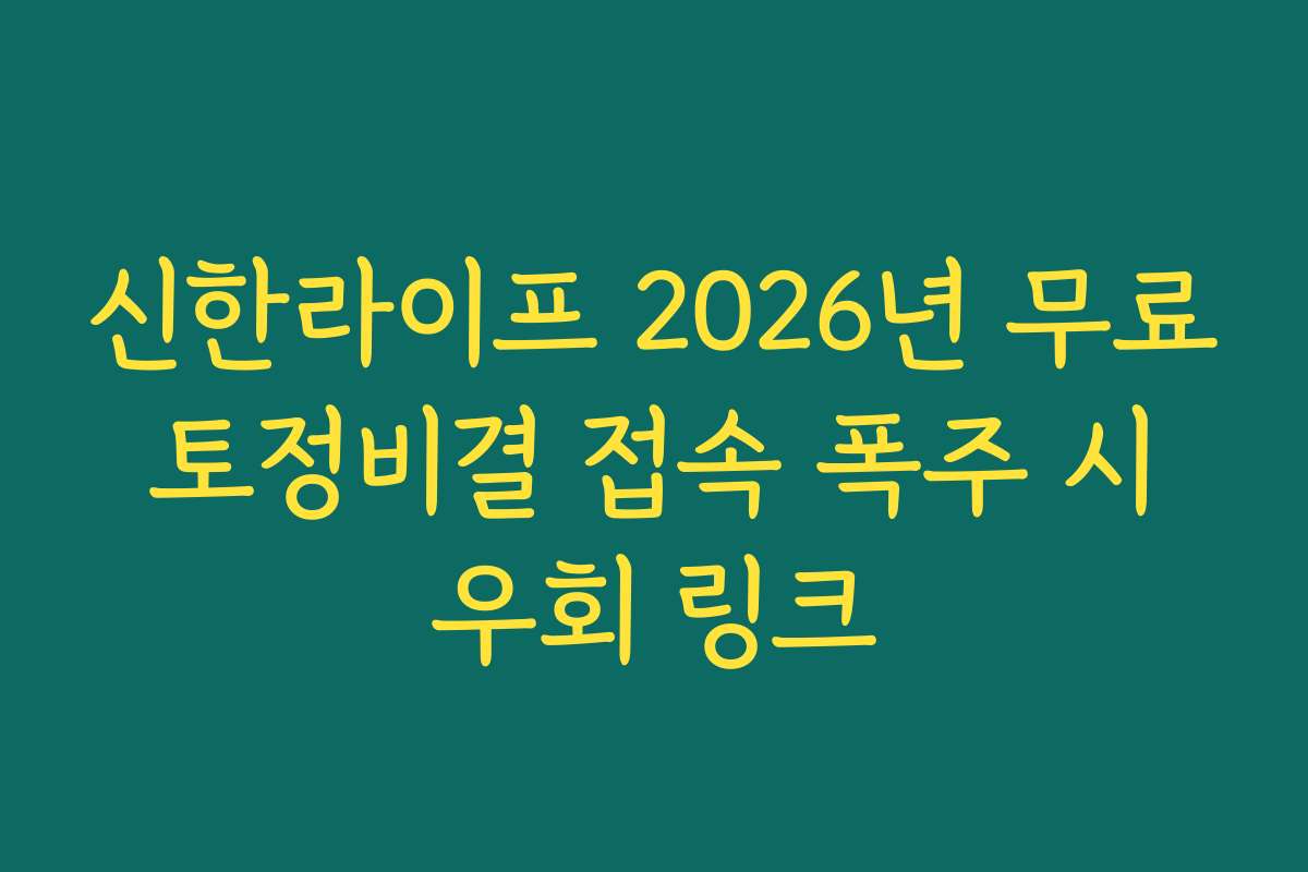 신한라이프 2026년 무료 토정비결 접속 폭주 시 우회 링크 신한라이프 2026년 무료 토정비결 접속 폭주 시 우회 링크