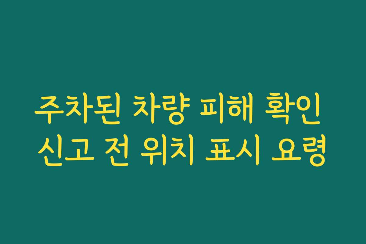주차된 차량 피해 확인 신고 전 위치 표시 요령