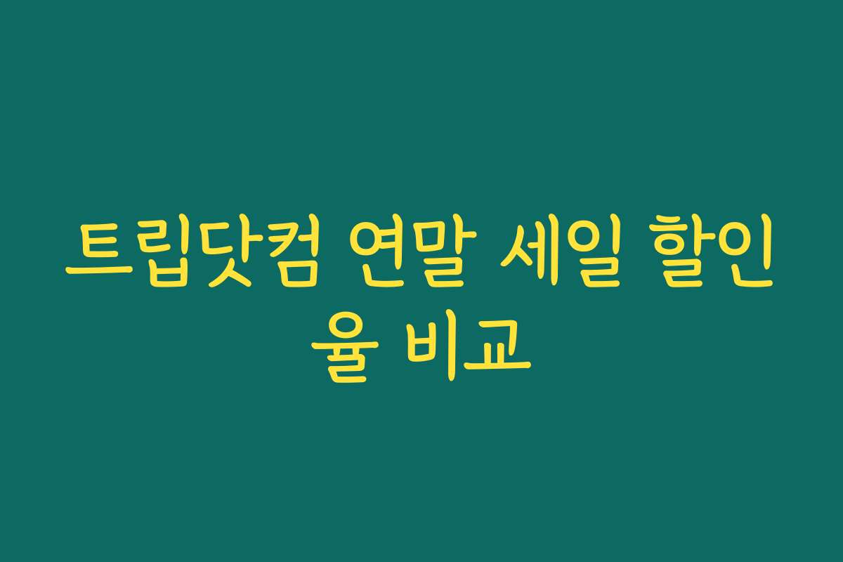 트립닷컴 연말 세일 할인율 비교