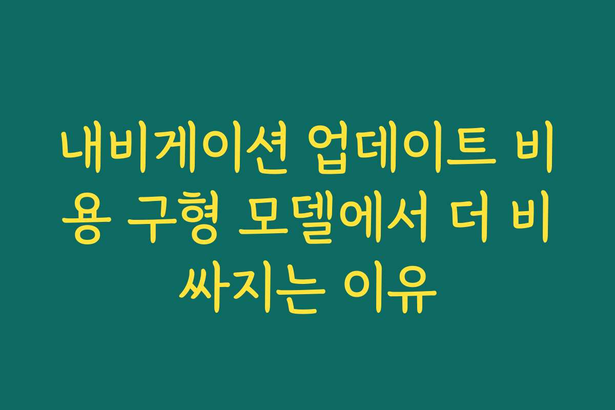 내비게이션 업데이트 비용 구형 모델에서 더 비싸지는 이유