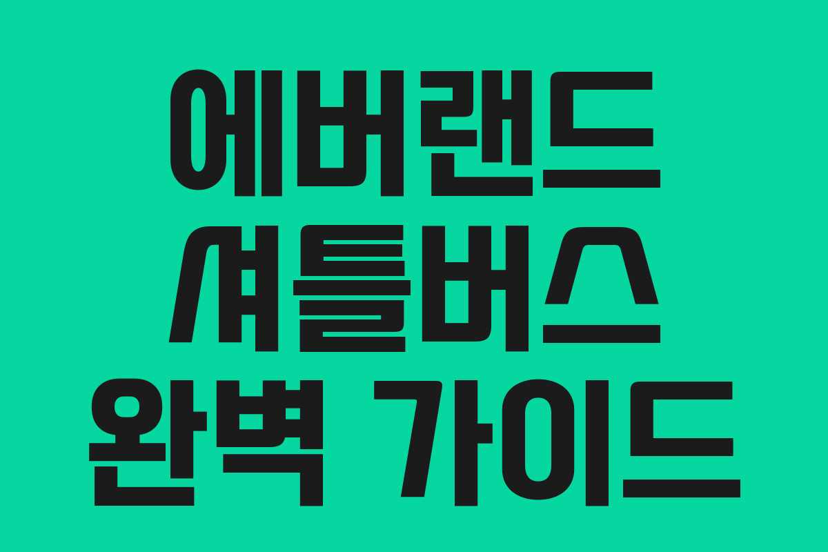 에버랜드 셔틀버스 완벽 가이드 에버랜드 셔틀버스 완벽 가이드