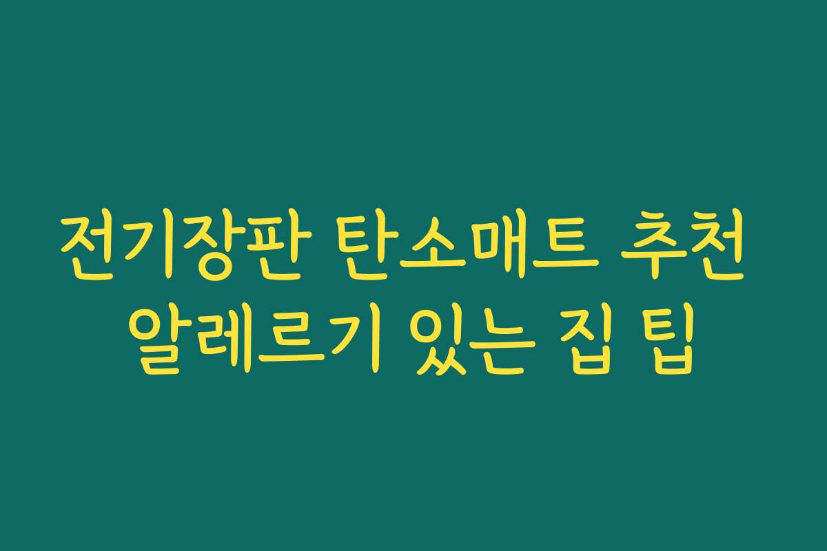 전기장판 탄소매트 추천 알레르기 있는 집 팁
