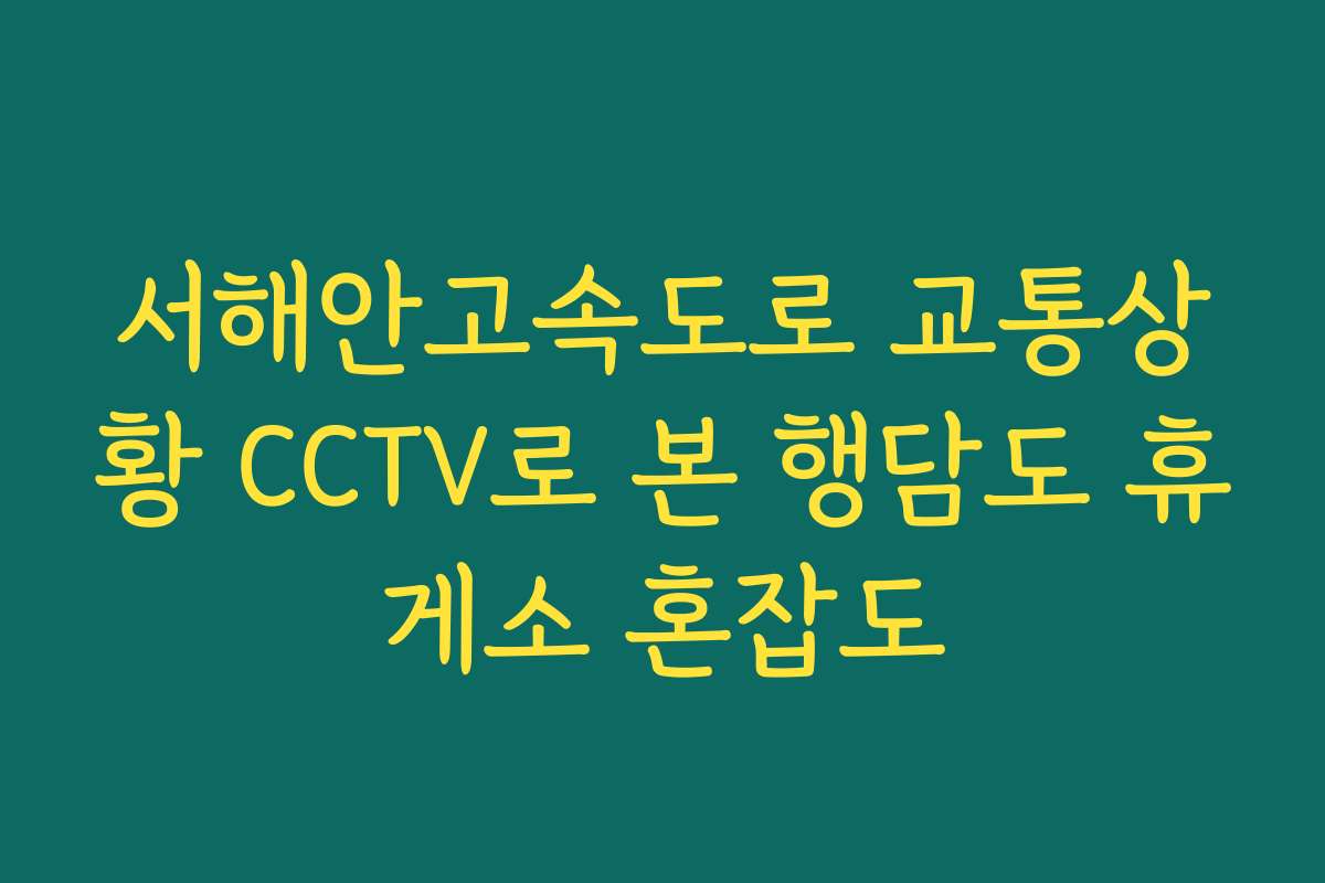 서해안고속도로 교통상황 CCTV로 본 행담도 휴게소 혼잡도
