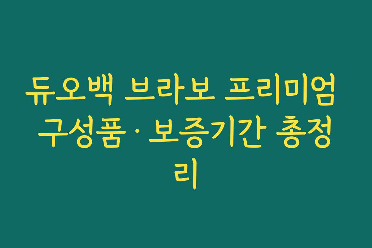 듀오백 브라보 프리미엄 구성품·보증기간 총정리