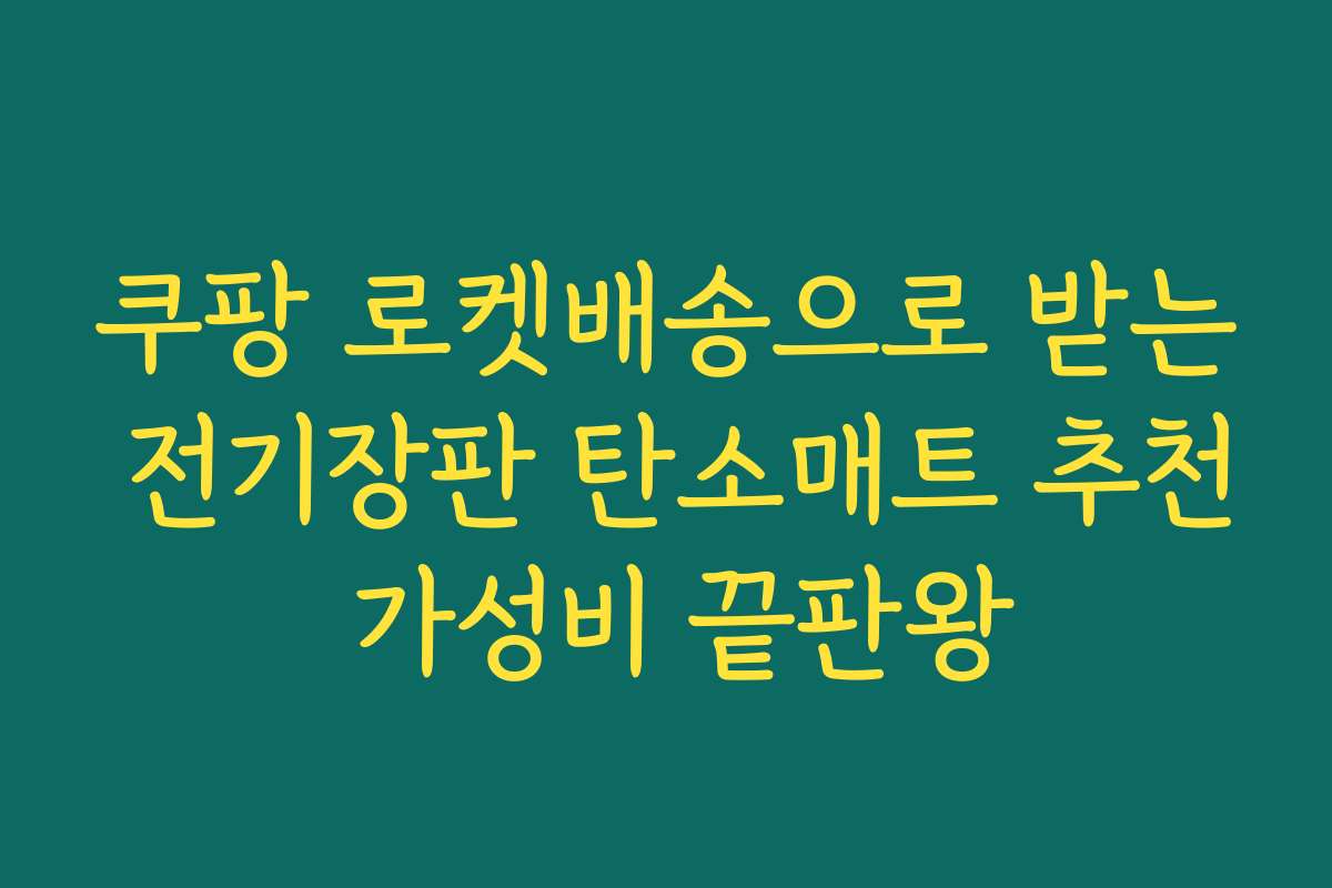 쿠팡 로켓배송으로 받는 전기장판 탄소매트 추천 가성비 끝판왕