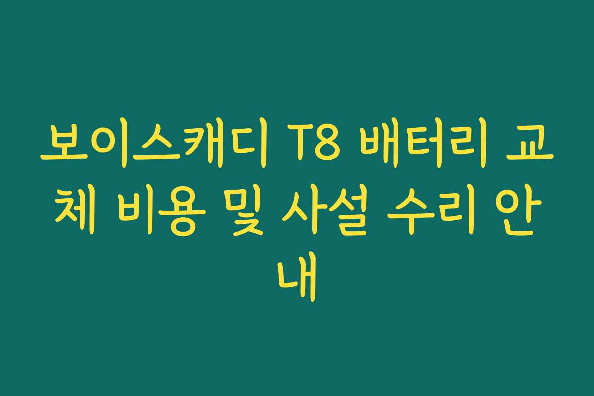 보이스캐디 T8 배터리 교체 비용 및 사설 수리 안내