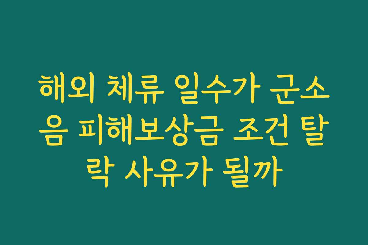 해외 체류 일수가 군소음 피해보상금 조건 탈락 사유가 될까