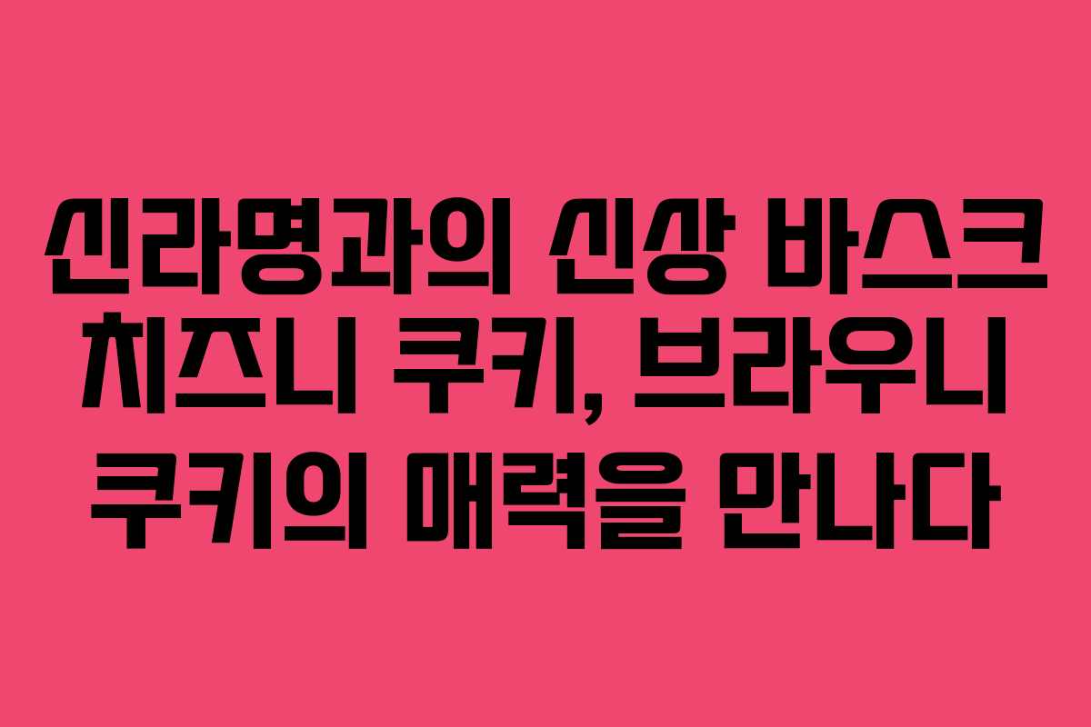신라명과의 신상 바스크 치즈니 쿠키, 브라우니 쿠키의 매력을 만나다