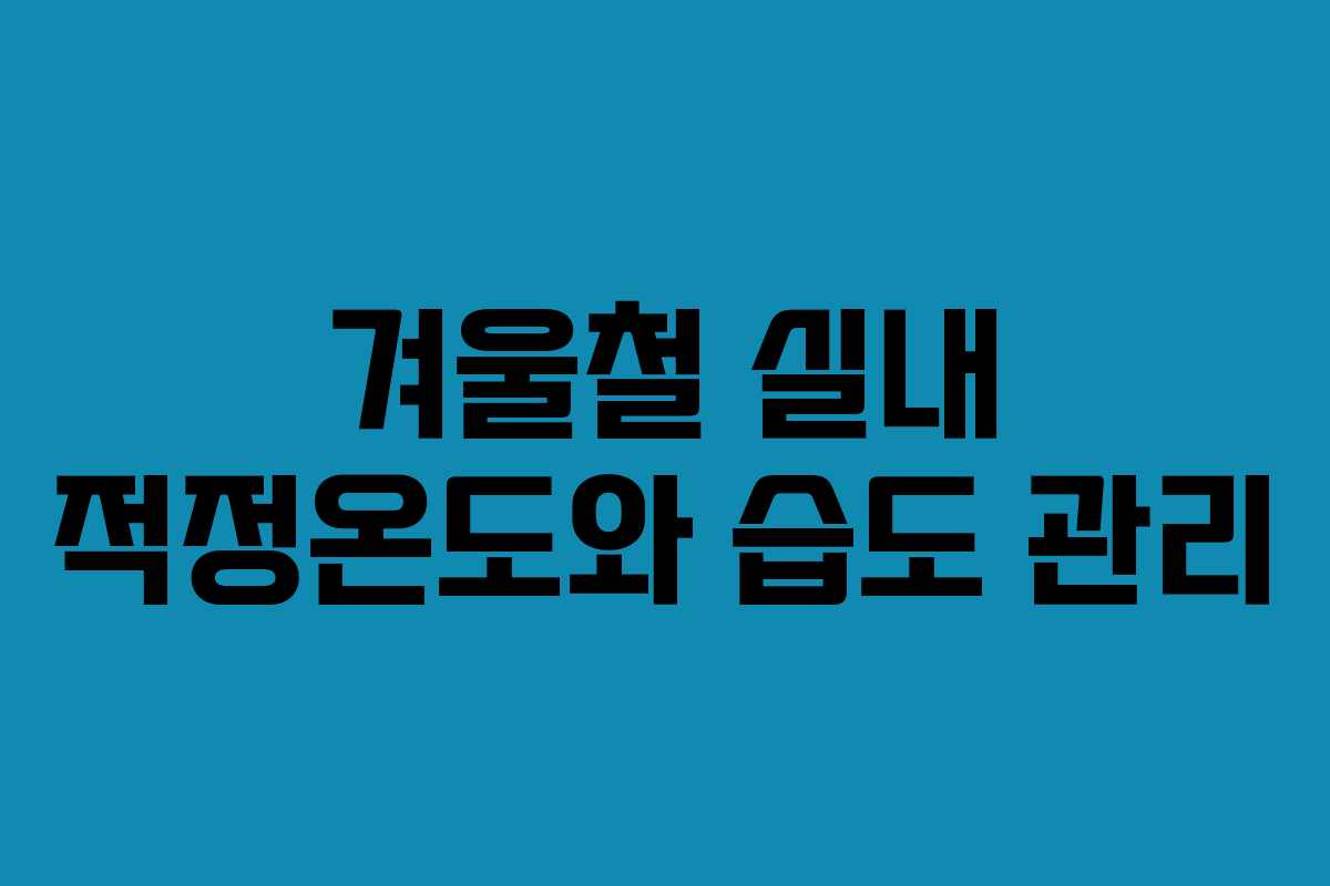 겨울철 실내 적정온도와 습도 관리
