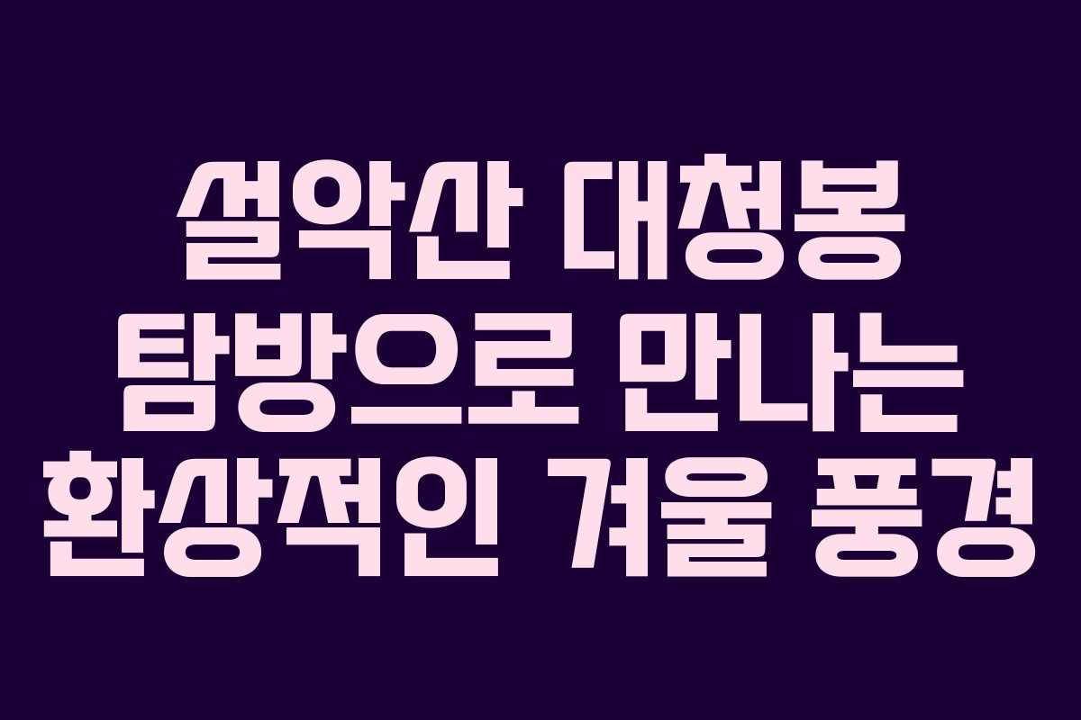 설악산 대청봉 탐방으로 만나는 환상적인 겨울 풍경