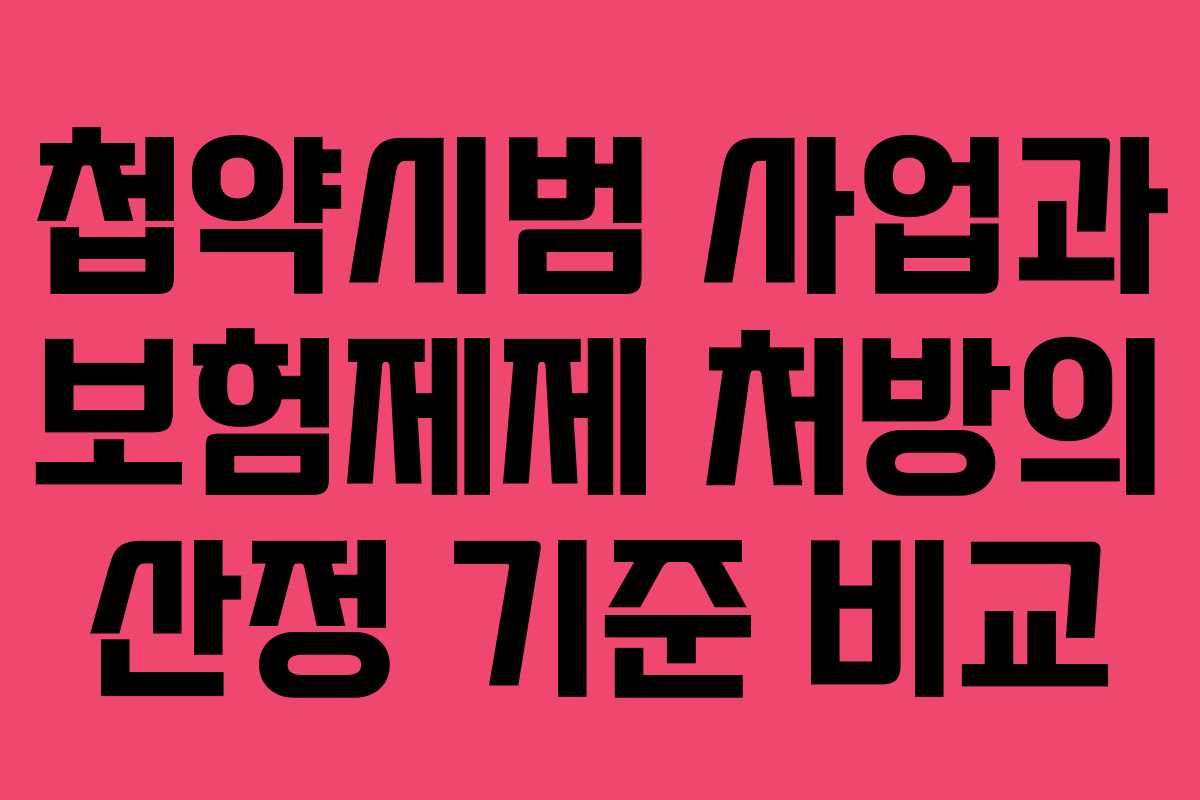 첩약시범 사업과 보험제제 처방의 산정 기준 비교