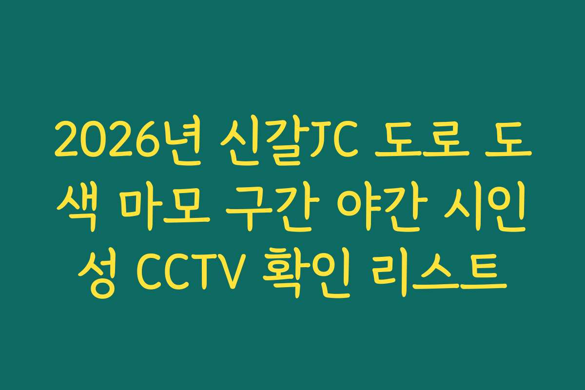 2026년 신갈JC 도로 도색 마모 구간 야간 시인성 CCTV 확인 리스트