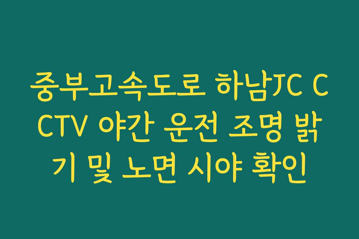 중부고속도로 하남JC CCTV 야간 운전 조명 밝기 및 노면 시야 확인 중부고속도로 하남JC CCTV 야간 운전 조명 밝기 및 노면 시야 확인