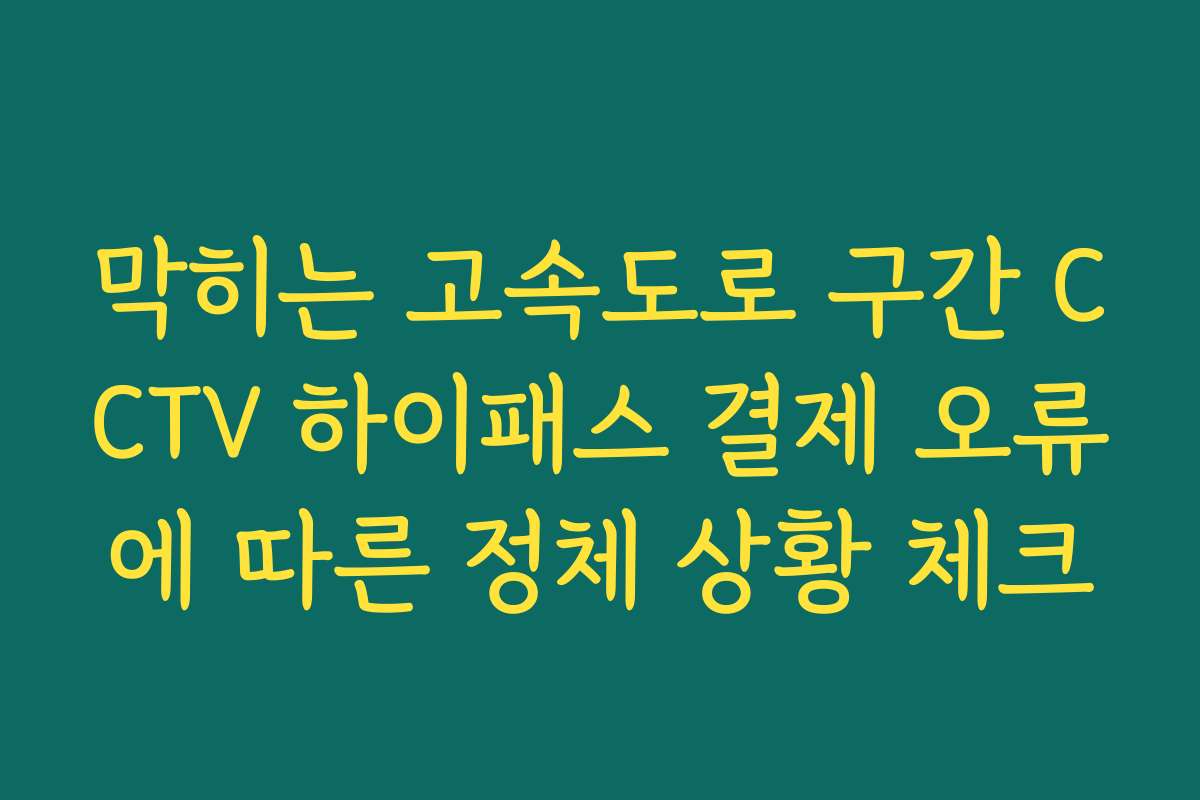 막히는 고속도로 구간 CCTV 하이패스 결제 오류에 따른 정체 상황 체크 막히는 고속도로 구간 CCTV 하이패스 결제 오류에 따른 정체 상황 체크