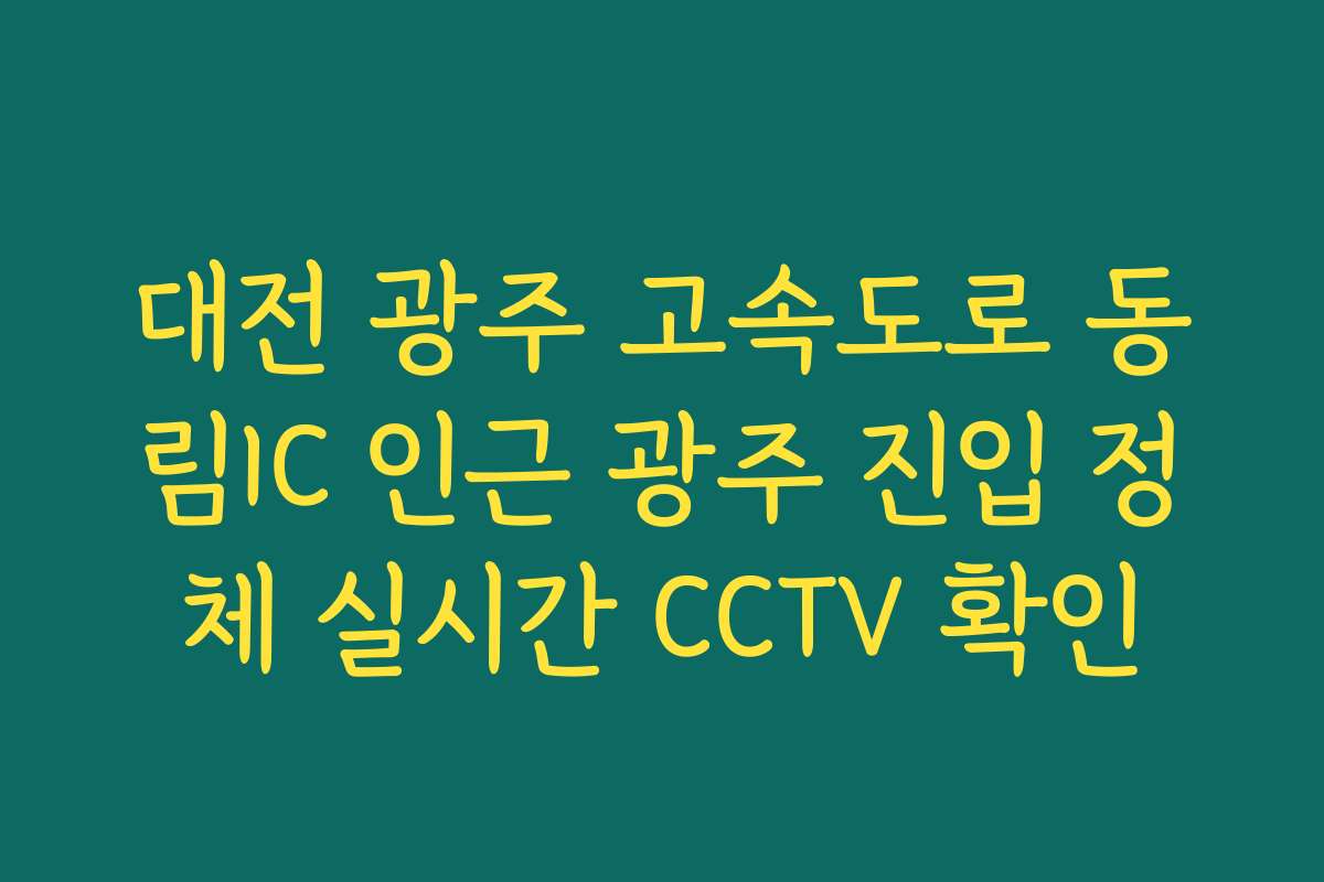 대전 광주 고속도로 동림IC 인근 광주 진입 정체 실시간 CCTV 확인 대전 광주 고속도로 동림IC 인근 광주 진입 정체 실시간 CCTV 확인