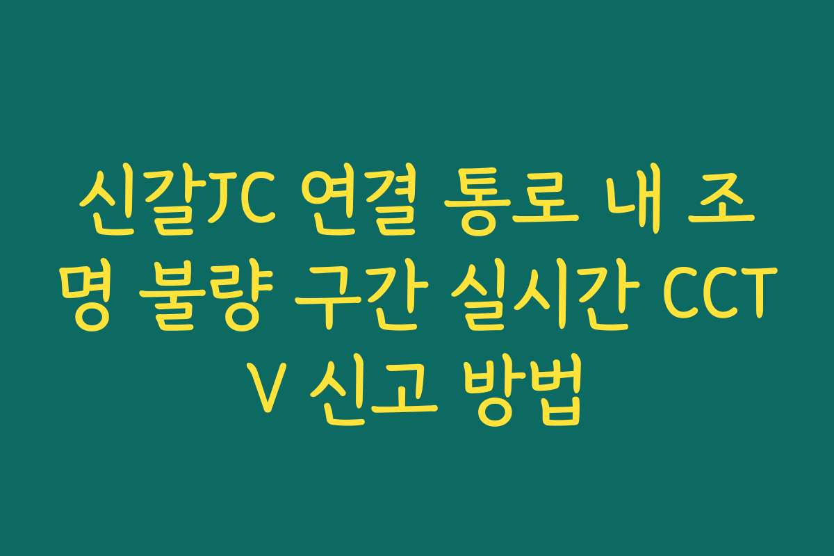 신갈JC 연결 통로 내 조명 불량 구간 실시간 CCTV 신고 방법