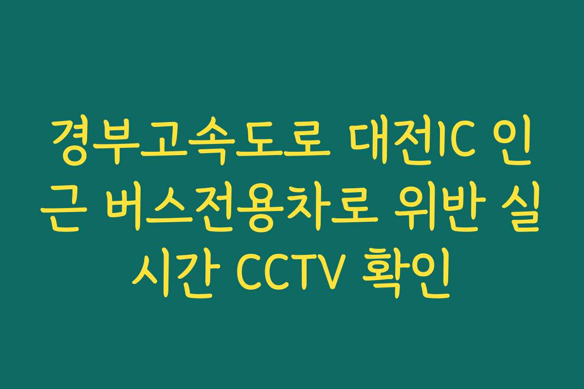 경부고속도로 대전IC 인근 버스전용차로 위반 실시간 CCTV 확인 경부고속도로 대전IC 인근 버스전용차로 위반 실시간 CCTV 확인