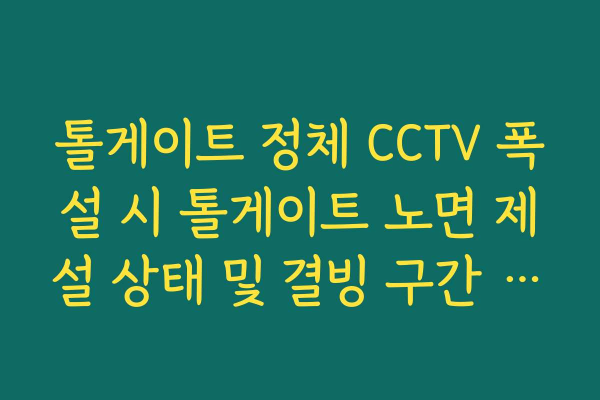 톨게이트 정체 CCTV 폭설 시 톨게이트 노면 제설 상태 및 결빙 구간 체크 톨게이트 정체 CCTV 폭설 시 톨게이트 노면 제설 상태 및 결빙 구간 체크