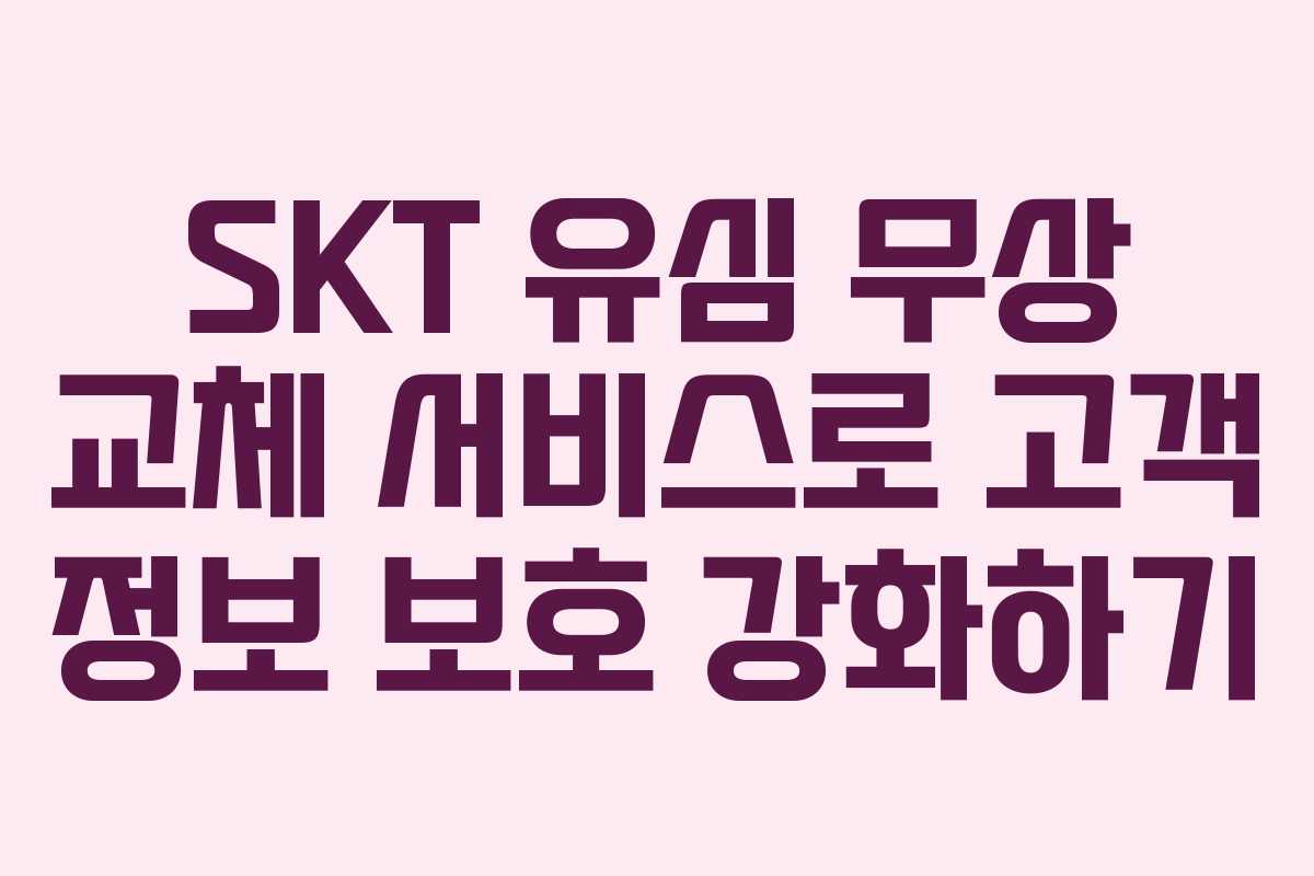 SKT 유심 무상 교체 서비스로 고객 정보 보호 강화하기